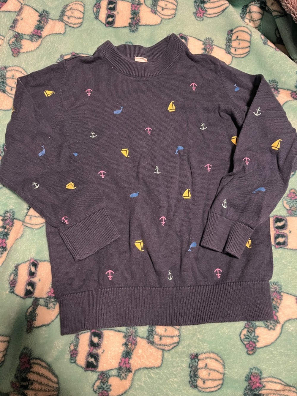 Carter's Navy Knit Sweater with Nautical Motifs